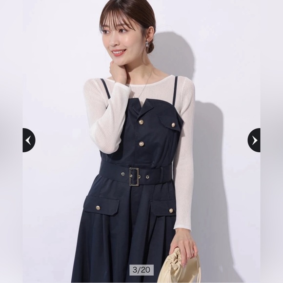 *Price Firm*Apuweiser-riche navy dress with white basic tee - Picture 4 of 10